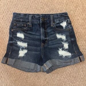 Aeropostale Navy Ripped Jean Shorts